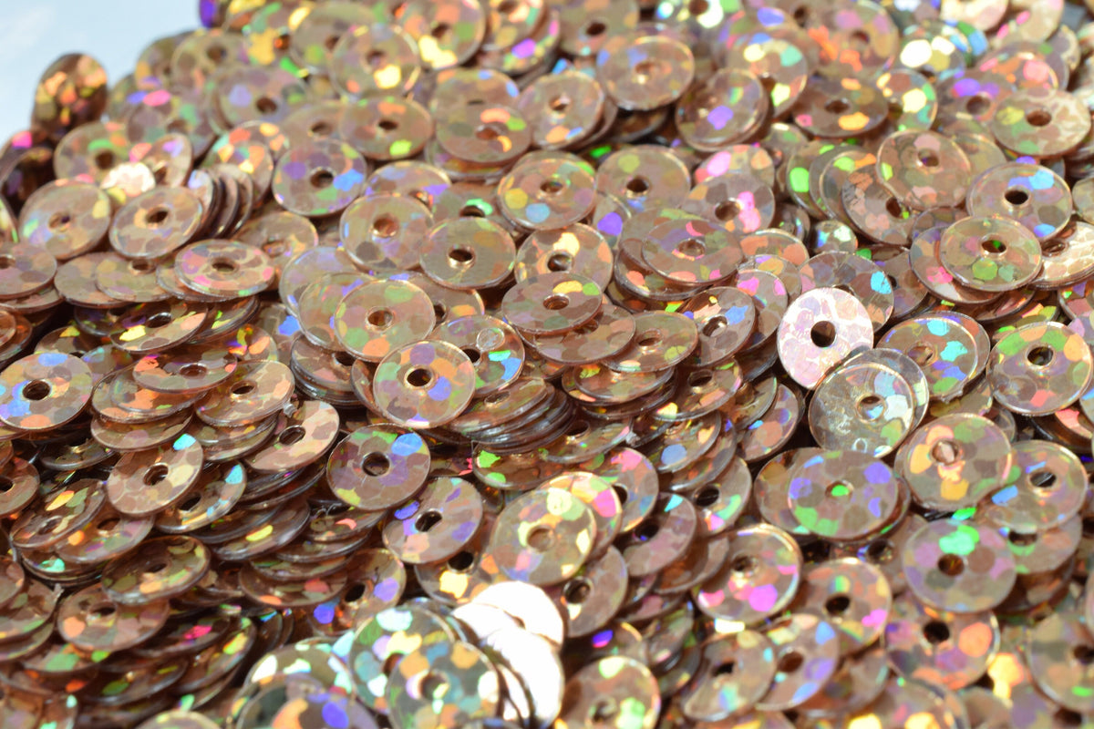 3/4/6mm Copper Light Brown Iridescent Flat Sequins Round/Loose Paillettes/Wholesale Sequins Multi-Color, Loose Sequin Apparel,Shoe Decor