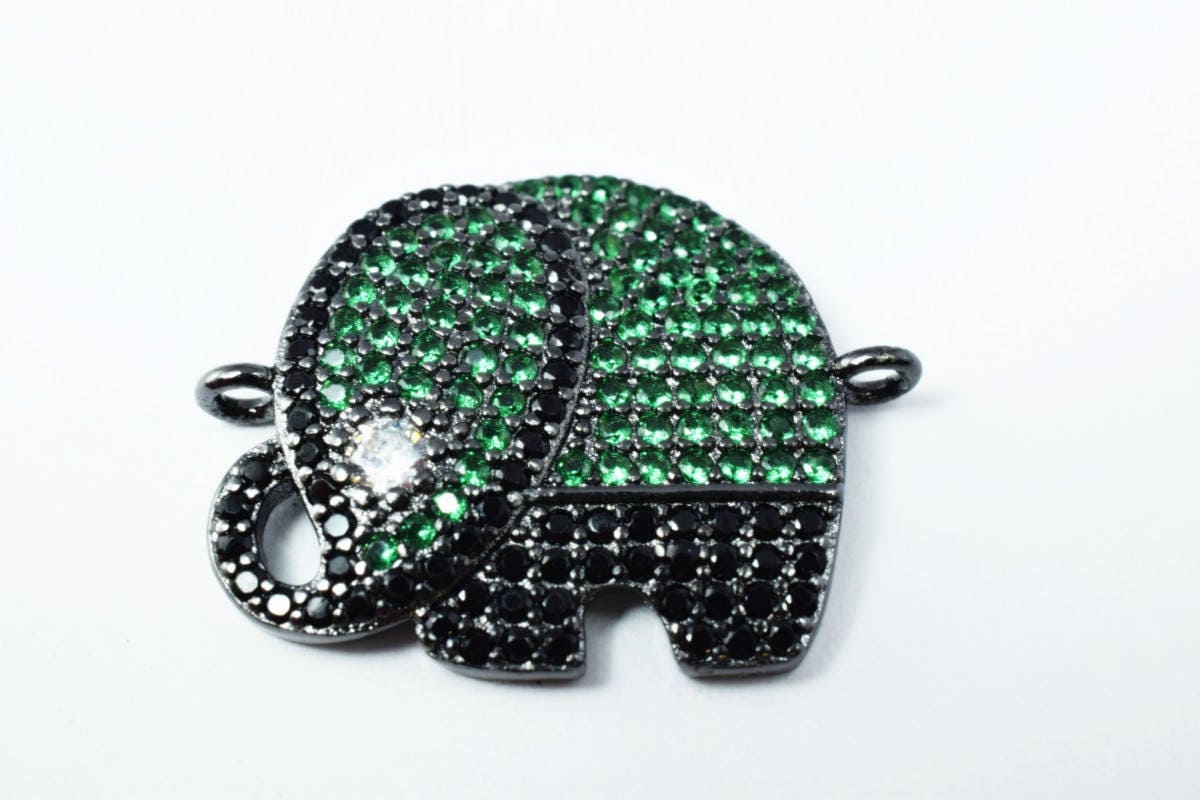 Elephant Micro Pave CZ Rhinestone Spacer Beads High Quality 3 Colors
