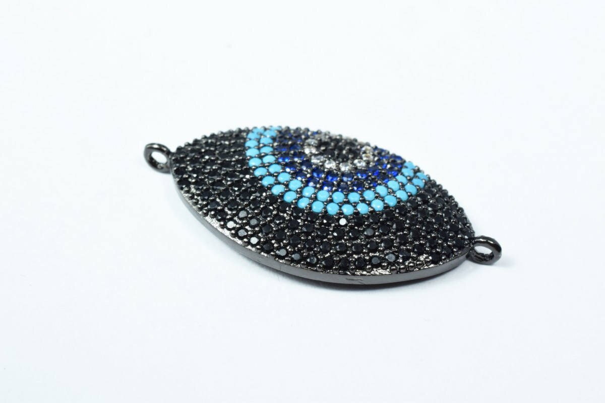 Oval Marquise Shape Eye Micro Pave CZ Rhinestone Spacer Beads High Quality 3 Colors
