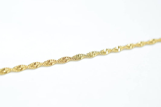 2mm Gold Plated* tarnish resistant Chain 18K GFC069 Sold by Foot