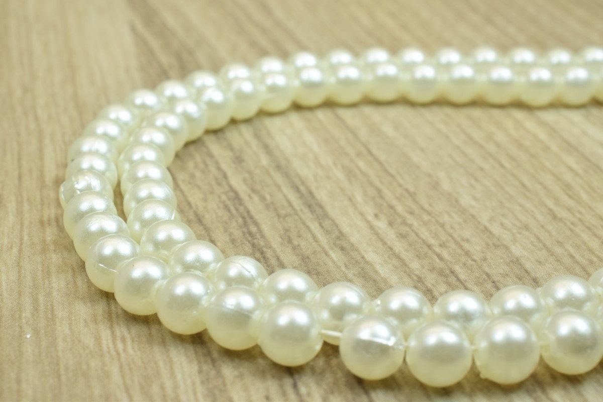 6mm Creamy Plastic Pearl Beads Resin Plastic Bubble Gum Beads Sell for Decoration and Wedding Part or For Jewelry Making Item# E