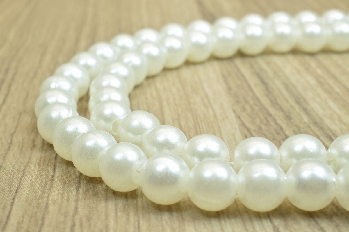 8mm White Ivory Plastic Pearl Beads Resin Plastic Bubble Gum Beads Sell for Decoration and Wedding Part or For Jewelry Making Item# D