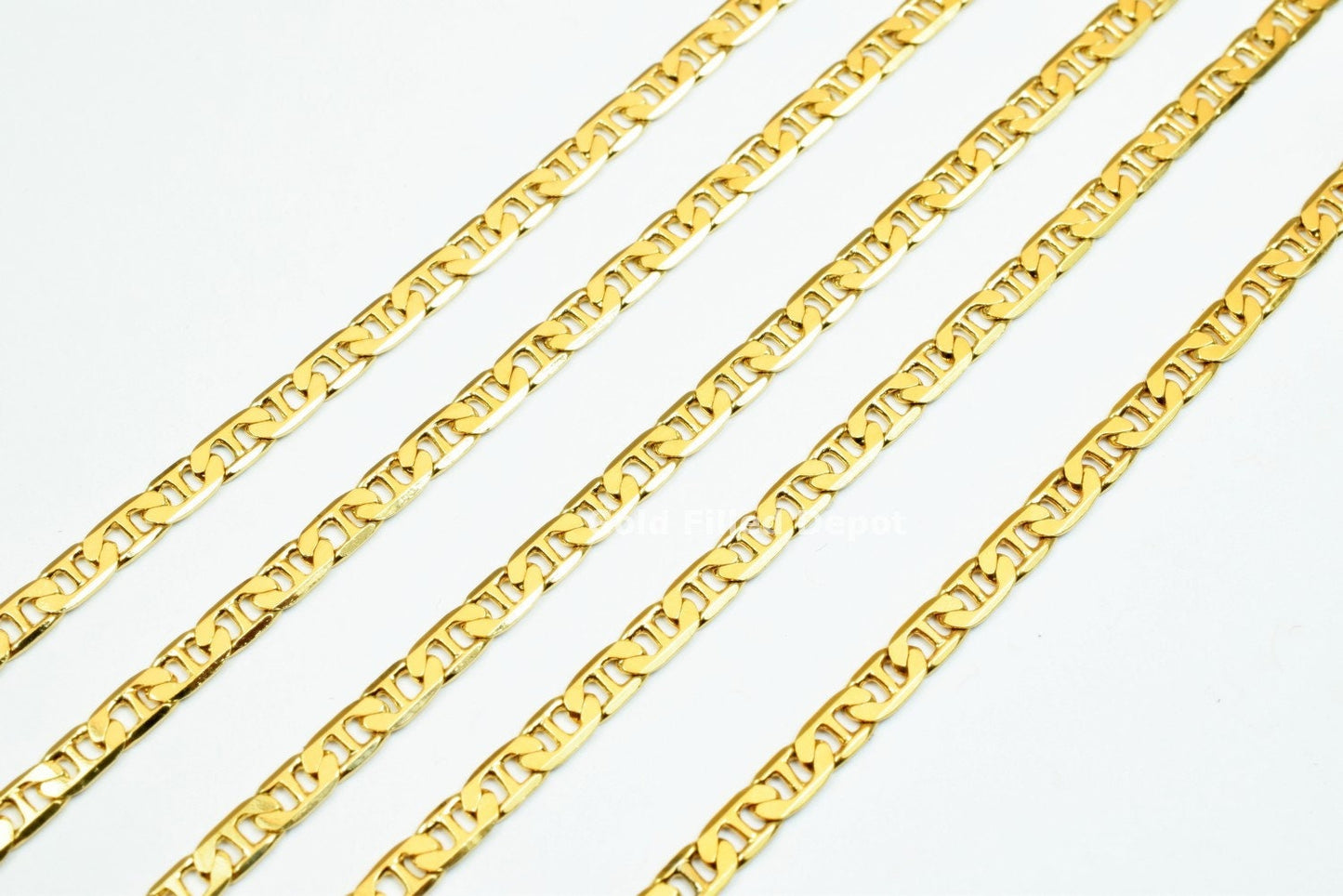 3 Feet 18K Gold Filled Anchor Chain/Marine Chain/Figarucci Chain Width 3mm Thickness 0.5mm Gold-Filled finding for Jewelry Making GFC018 Etsy