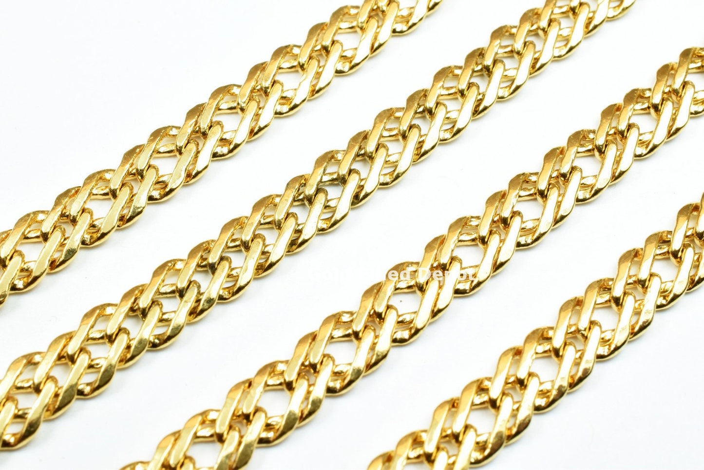 3 Foots 18K Gold Filled Chain Width 6mm Thickness 1.5mm Gold-Filled finding for Gold Filled Jewelry Making - BeadsFindingDepot