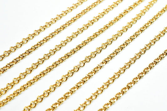 3 Feet 18K Gold Filled Curb Chain, Cable Chain Width 2mm Thickness 1mm Gold-Filled finding for Jewelry Making Etsy