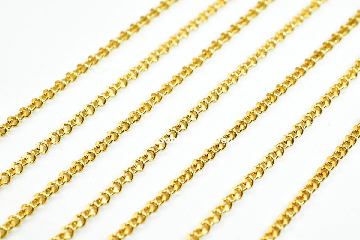 3 Feet 18K Gold Filled Curb Chain, Cable Chain Width 1.1mm Thickness 0.5mm Gold-Filled finding for Jewelry Making Etsy