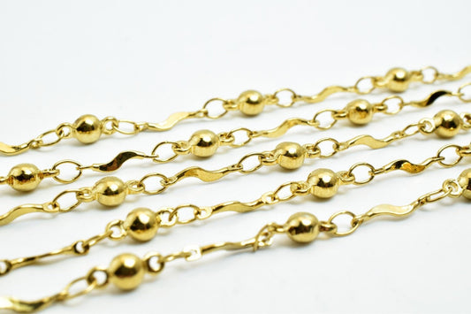 3 Foot 18K Gold Filled Chain, Bar Chain, Satellite Chain, Gold Filled Findings Chain For Jewelry Making GFC070 - BeadsFindingDepot