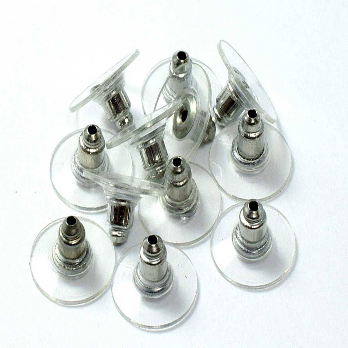 Silicon Clear Stainless Steel Earring Backing 11mm and fit 0.8-1.0mm hole Replacement back Earring Lock comfort backing and smooth