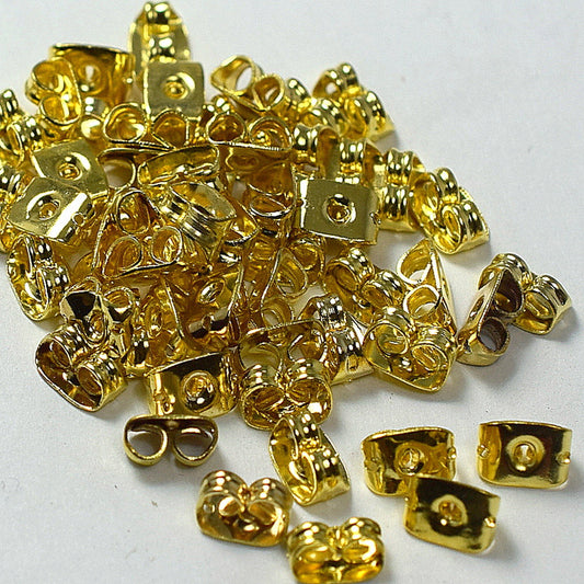 Ear-nut Gold Tone and Silver Tone Earring Backing 6mm Replacement back Earring Lock