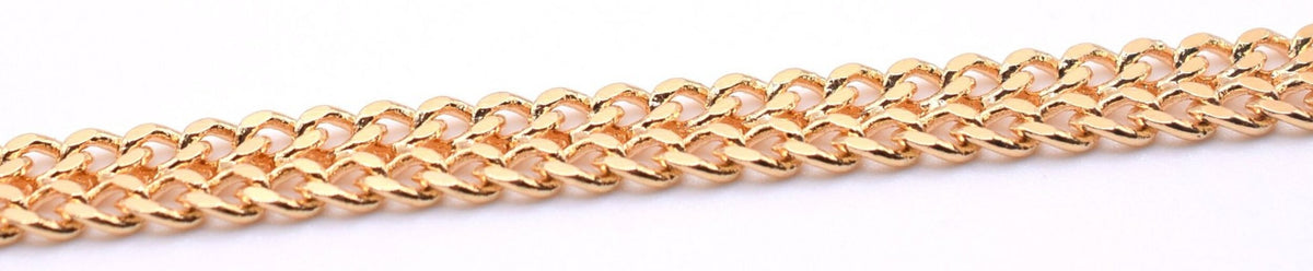 3 Feet 18K Gold Filled Flat Link Bismarck Cuban Chain, Width 6mm Thickness 1.5mm Finding Chain for Jewelry Making GFC128H - BeadsFindingDepot
