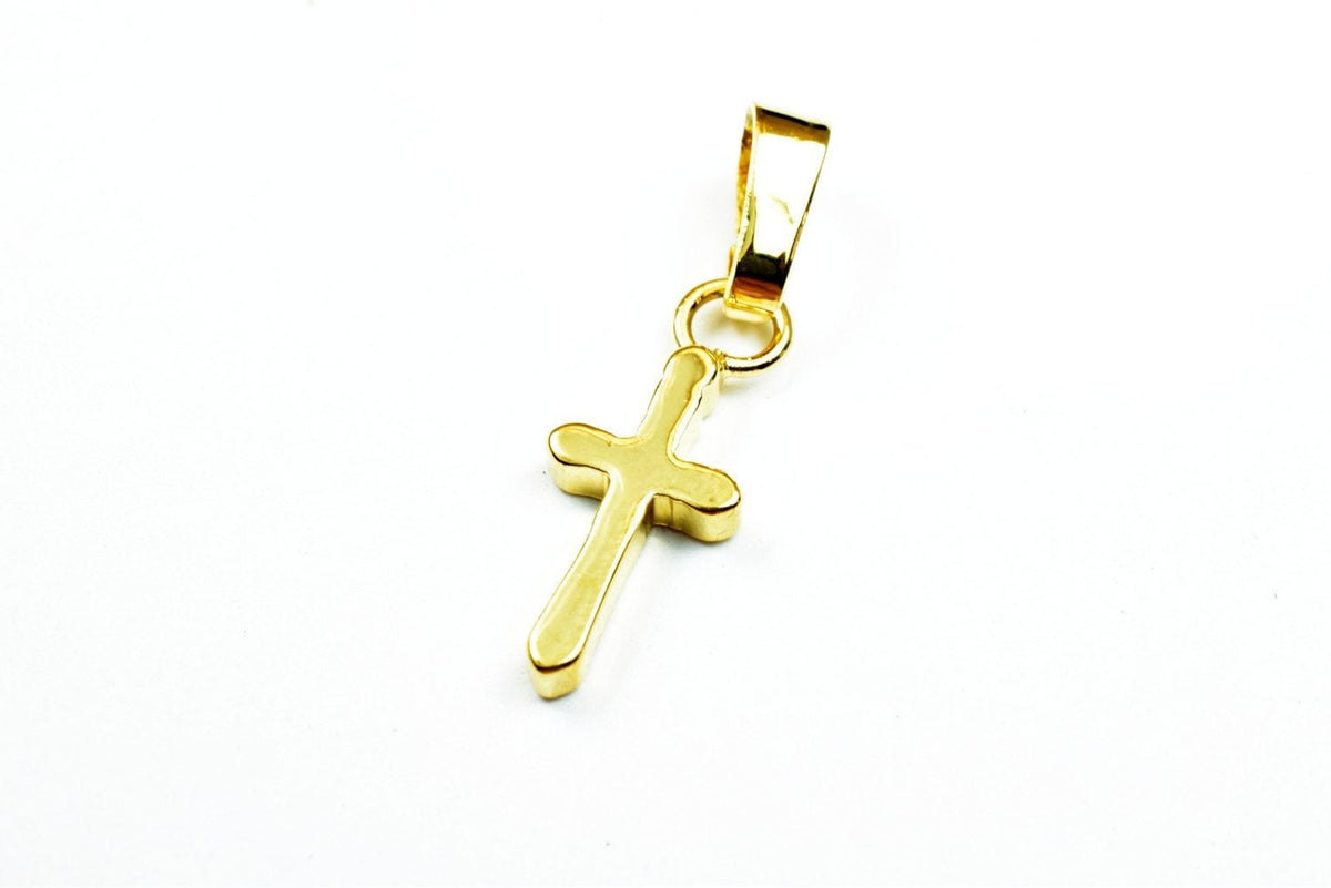 18k as gold filled tarnish resistant cross pendant plain charms without jesus size 20x8mm christian religious cross for jewelry making gp140