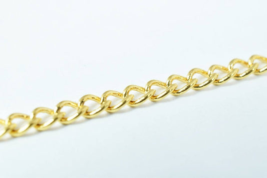 18k Gold Plated* cable chain, link chain, cuban chain gfc122 sold by foot for jewelry making extension chain