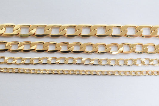 3 Ft/PK 18K Gold Filled Chain Figaro Cuban Curb Chain Width 2mm/3mm/4mm/4.5mm/5mm/6mm/8mm customize findings Jewelry supplier and wholesale - BeadsFindingDepot