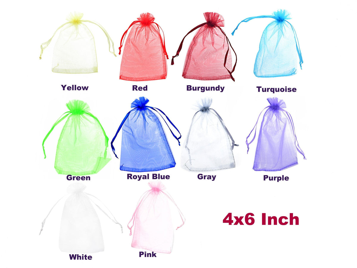 Jewelry Pouch necklace personalized gift bag organza mothers day women case 4x6 Inch Party Wedding Favors Colors