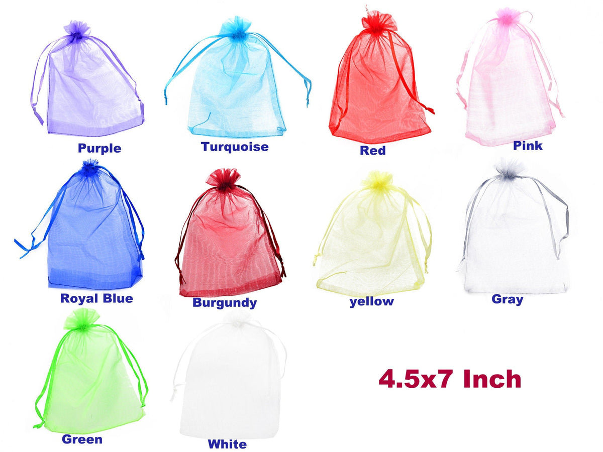 Jewelry Pouch necklace personalized gift bag organza mothers day women case 4.5x7 Inch Party Wedding Favors Colors