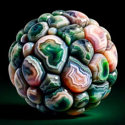 Exploring the Mystical Beauty: The Unique Blend of Colors and Patterns in Green Pink Lace Agate Gemstone Beads