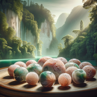 Exploring the Natural Harmony of Creme Pink Green Lace Agate Beads: Beauty Crafted by Earth