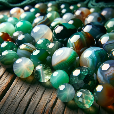 Exploring the Artistic Potential and Healing Properties of Multi-Color Green Agate Faceted Round Gemstone Beads
