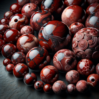 Exploring the Unique Artistry and Craftsmanship of Matte Red Picasso Jasper Round Bead Collection for Jewelry Making