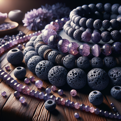Exploring the Charm and Versatility of Natural Lava Stone Violet Purple Beads for Gemstone Jewelry