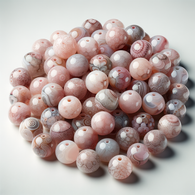 Exploring the Unique Charm and Versatility of 14mm Pastel Pink Mixed Patterned Lace Agate Stone Beads