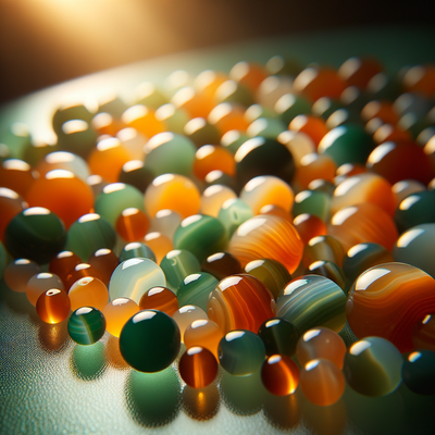 Exploring the Unique Charm of Mixed Sizes Orange & Green Agate Stone Beads: A Perfect Blend of Beauty and Versatility