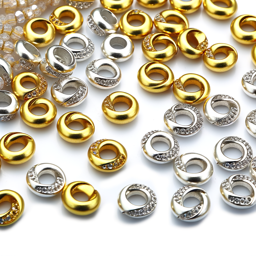 Enhance Your Jewelry Designs with Diverse Curve Roundel Gold and Silve ...
