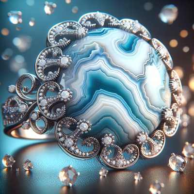 Exploring the Enchanting Elegance of 16mm Speckled White Accent Ocean Blue Lace Agate in Jewelry Design