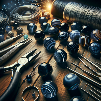 The Mystical Appeal and Healing Properties of Black Agate Gemstone Round Beads in Contemporary Jewelry Making