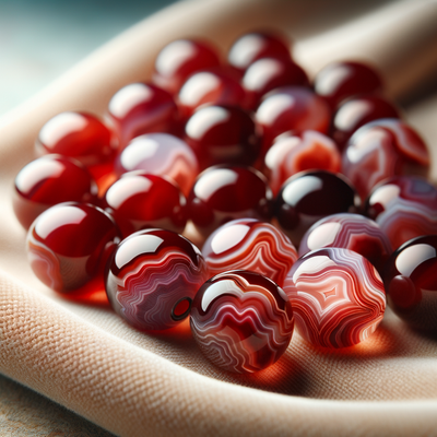 Exploring the Versatility and Charm of 16mm Cranberry Red Colored Lace Agate Beads: A Vibrant Addition to Your Jewelry Collection