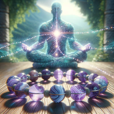 The Mystical Energy and Spiritual Significance of 20mm Purple and Silver Lace Agate Beads in Chakra Healing Practices