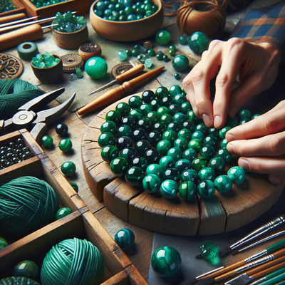 Exploring the Healing and Transformative Properties of Green Malachite Round Gemstone Beads in Jewelry Making
