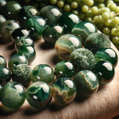 Exploring the Earthy Potency: Healing and Emotional Balance Properties of Moss Agate Gemstone Round Beads in Jewelry Making