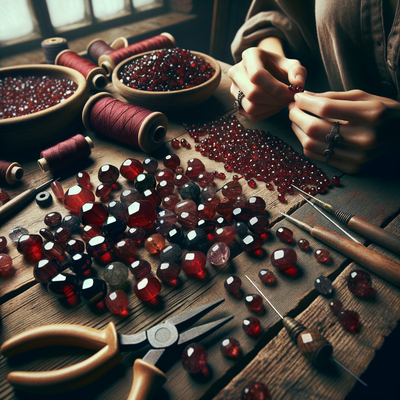 Exploring the Energizing Properties and Crafting Potential of Deep Red Garnet Gemstone Beads in Varying Sizes
