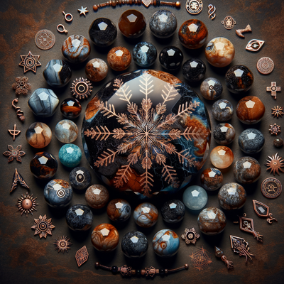 Exploring the Unique Allure and Aesthetic Appeal of Brown Snowflake Jasper and Obsidian Gemstone Beads: A Deep Dive into their Healing and Chakra Properties