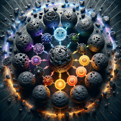 The Intriguing Fusion of Natural Energy and Design in Black Lava Stone Round Chakra Beads