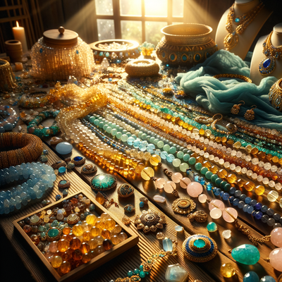 The Enchanting Allure of Golden Aqua Blue Quartz Beads: Crafting Timeless Jewelry with Healing Chakra Properties