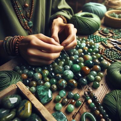 Exploring the Healing and Protective Energies of Natural Green Impression Jasper Beads in Jewelry Making