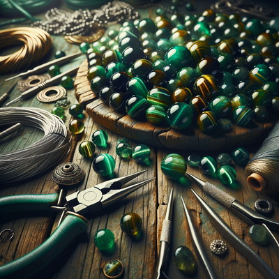 Exploring the Mystical Properties and Creative Jewelry-Making Potential of Green Tiger Eye Gemstone Round Beads