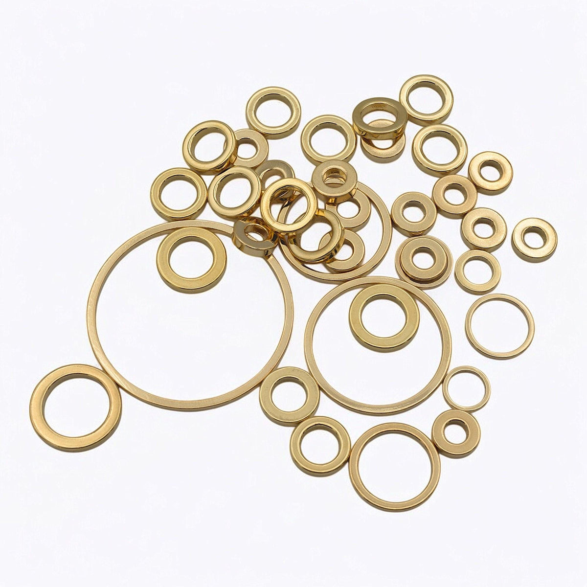 Gold Closed Jump Rings   Square Wire, Assorted Sizes for Jewelry Making sold 12 PCs/PK jewelry making supplies - detail im...
