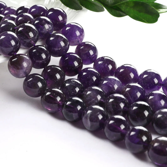 10mm Amethyst Round Gemstone Beads Plain for Jewelry Making Sold by 15.5 inch String,Amethyst Jewelry,Amethyst stones - BeadsFindingDepot