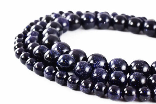 Blue Star Sand Gemstone Round Beads Size 6mm/8mm/10mm Beaded Bead loose Beads birthstone Beads for jewelry making - BeadsFindingDepot