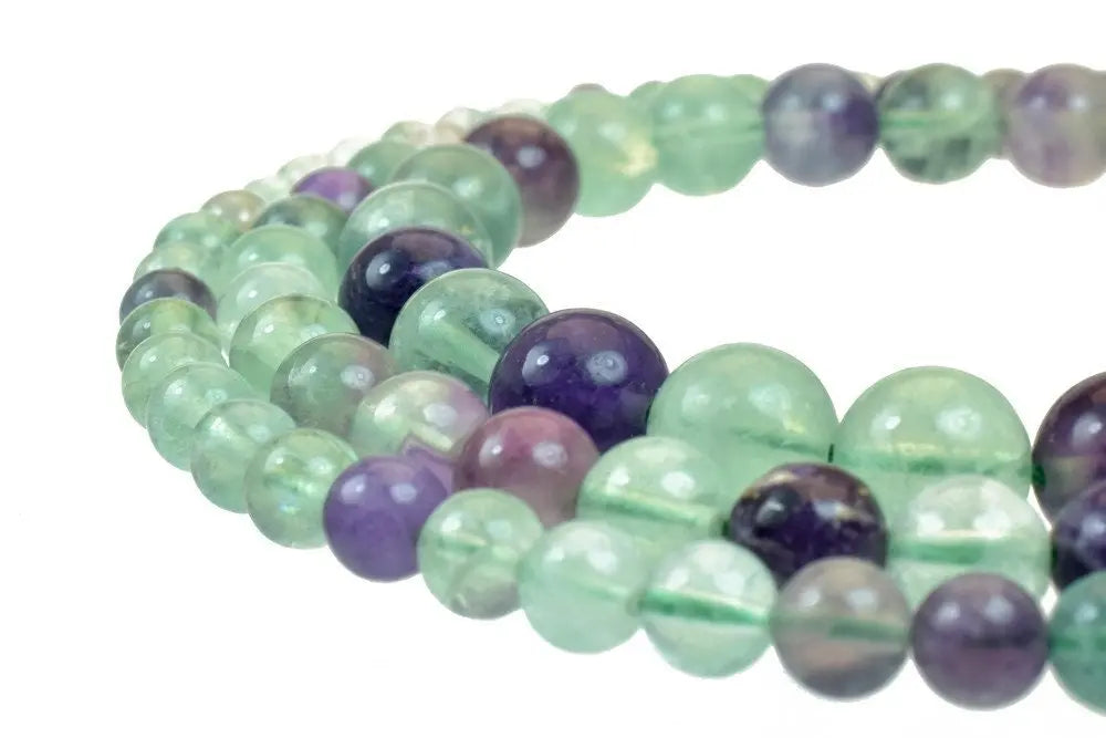 Rainbow Fluorite Gemstone Round Stone Beads 6mm/8mm/10mm Natural Healing Stone Chakra Stones For Jewelry Making - BeadsFindingDepot
