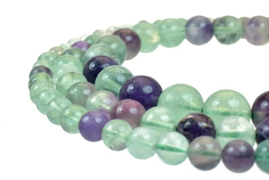 Rainbow Fluorite Gemstone Round Stone Beads 6mm/8mm/10mm Natural Healing Stone Chakra Stones For Jewelry Making - BeadsFindingDepot