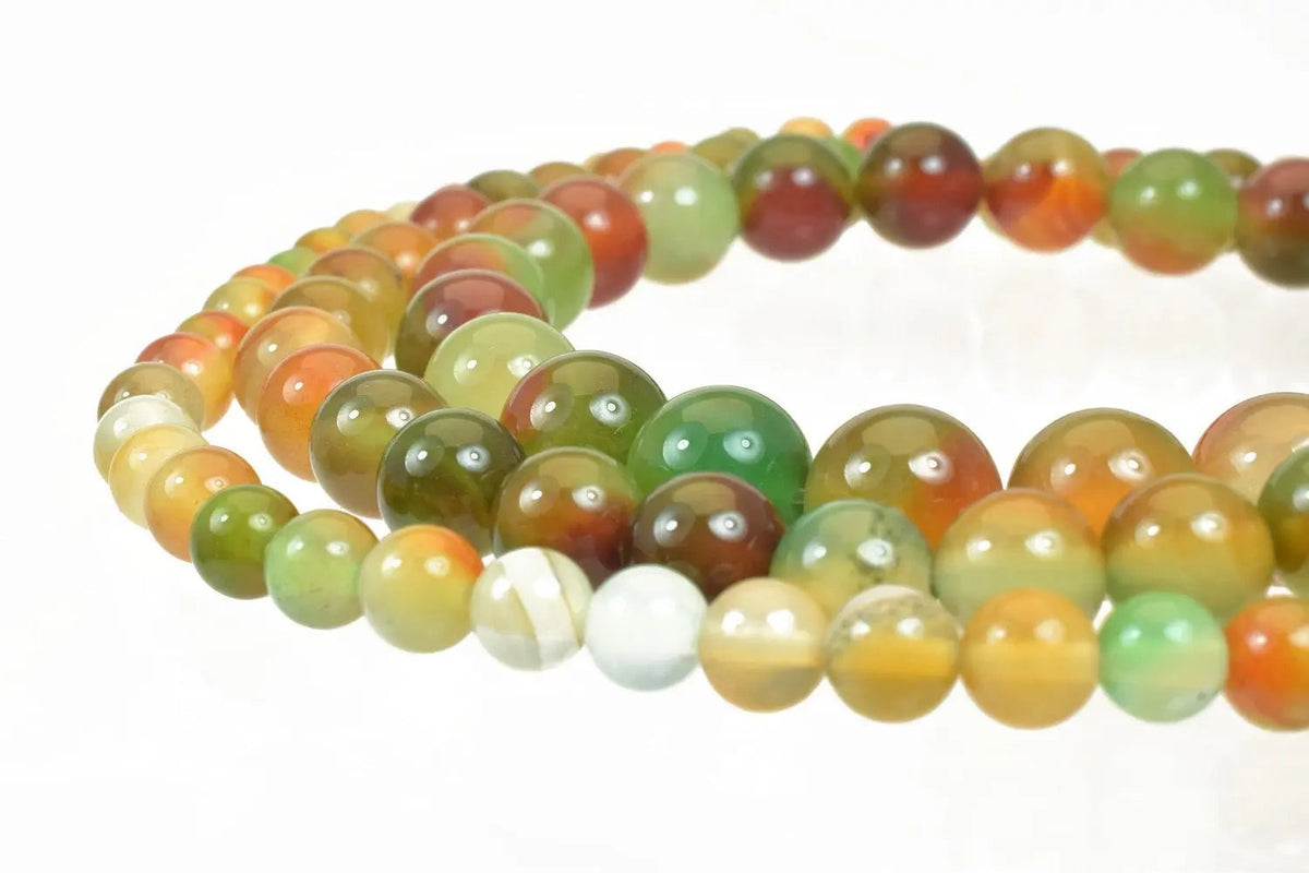 Peacock Agate Gemstone Round Stone Beads 6mm/8mm/10mm  Natural Healing Stone Chakra Stones For Jewelry Making - BeadsFindingDepot