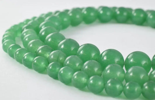 Aventurine Gemstone Round Green Beads 6mm/8mm/10mm Natural Healing Stone Chakra Stones for Jewelry Making - BeadsFindingDepot
