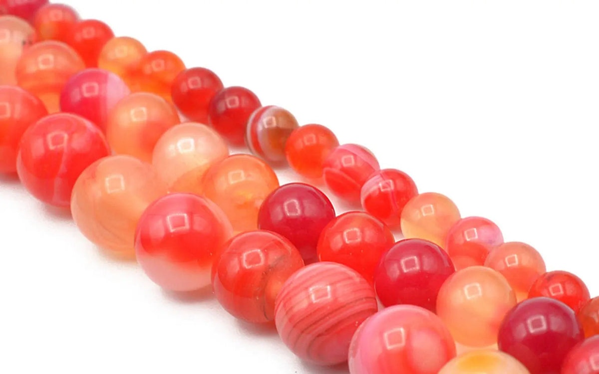 Pink Watermelon Madagascar Agate Gemstone AAA Quality 15" strand Round Beads 6mm/8mm/10mm Natural Healing chakra stones for Jewelry Making - BeadsFindingDepot