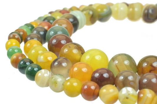 Mix Green Brown Madagascar Agate Gemstone Round Beads 6mm/8mm/10mm Natural Stone Beads Healing stone chakra stones for Jewelry Making - BeadsFindingDepot
