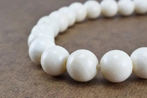 New Ivory Agate Gemstone Round Beads 6mm/8mm/10mm Natural Stones Beads natural healing stone chakra stones for Jewelry Making - BeadsFindingDepot