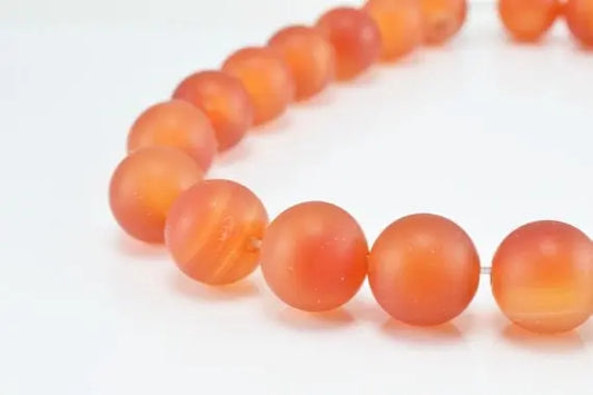 New Matte Orange Agate Gemstone Round Beads 6mm/8mm/10mm Natural Stones Beads natural healing stone chakra stones for Jewelry Making - BeadsFindingDepot